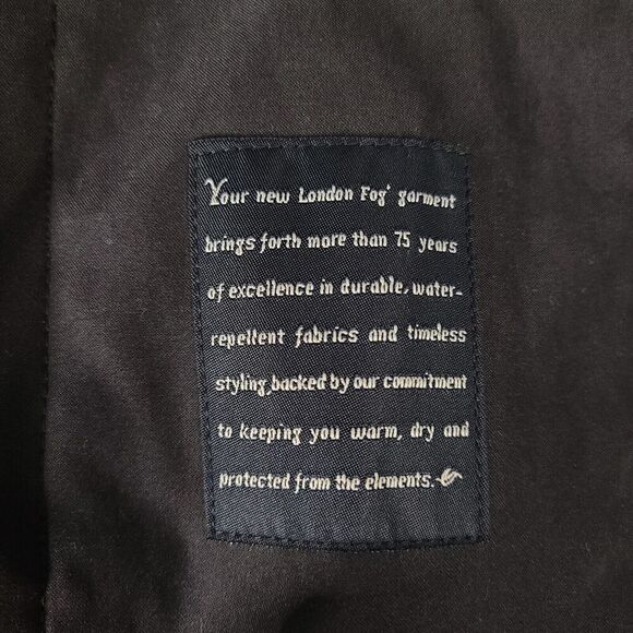 London Fog Woman's Black Over Sized Trench Coat Small Petite Hidden Buttons Fall - Picture 14 of 16